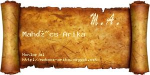 Mahács Arika névjegykártya